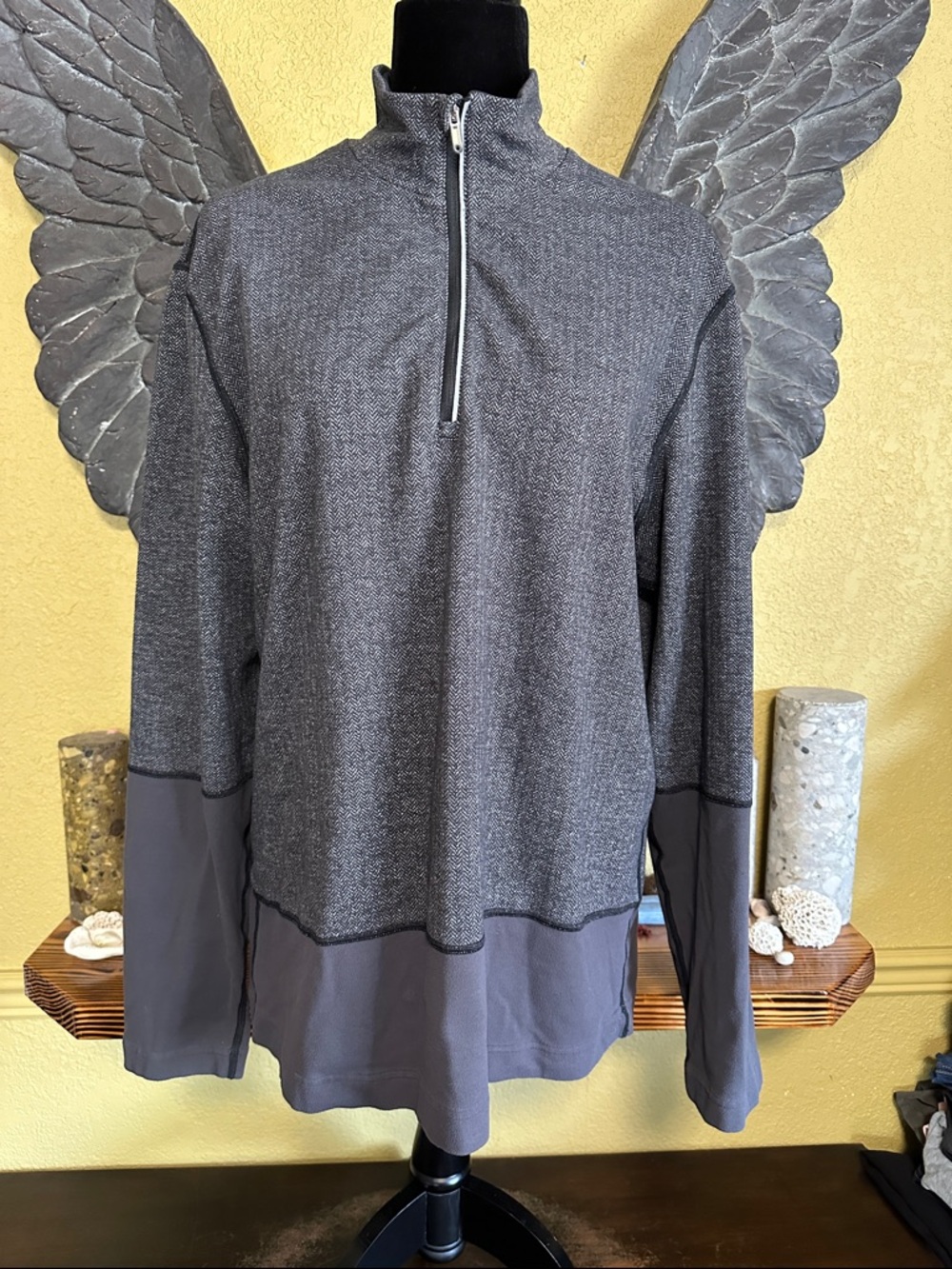 Lululemon Quarter-Zip Heathered Gray Pullover Sweater